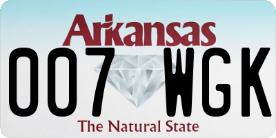 AR license plate 007WGK