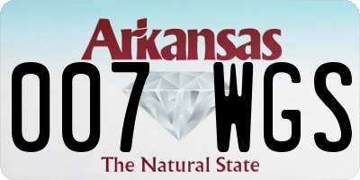 AR license plate 007WGS