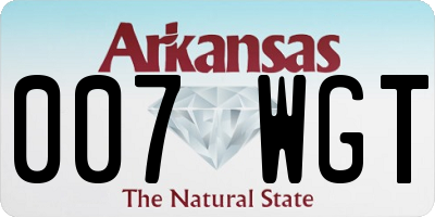 AR license plate 007WGT