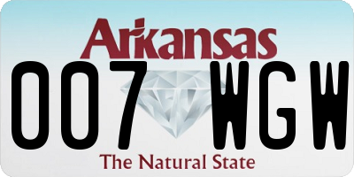 AR license plate 007WGW