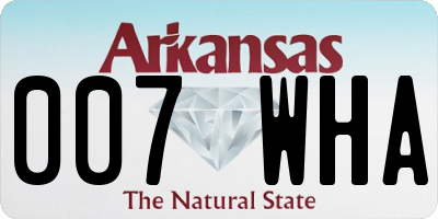 AR license plate 007WHA
