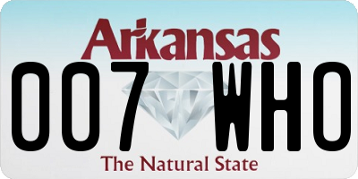 AR license plate 007WHO