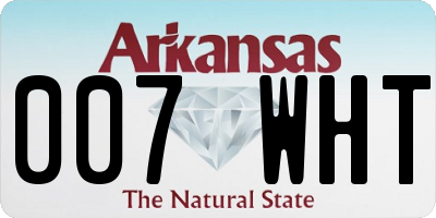 AR license plate 007WHT