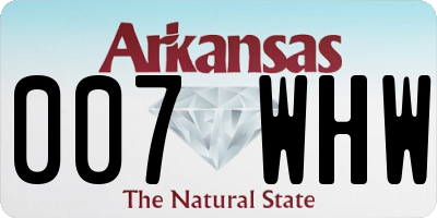 AR license plate 007WHW