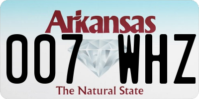 AR license plate 007WHZ