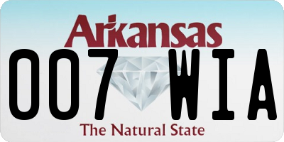 AR license plate 007WIA