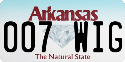 AR license plate 007WIG