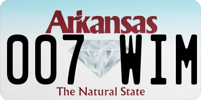 AR license plate 007WIM