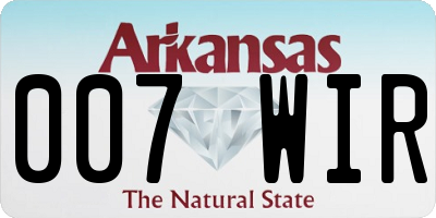AR license plate 007WIR