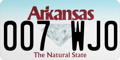 AR license plate 007WJO