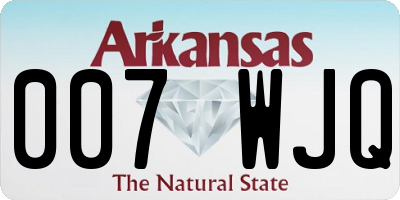 AR license plate 007WJQ