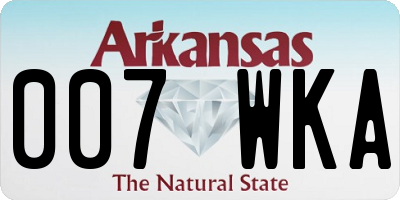 AR license plate 007WKA