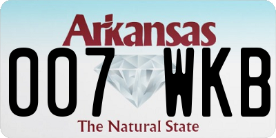 AR license plate 007WKB