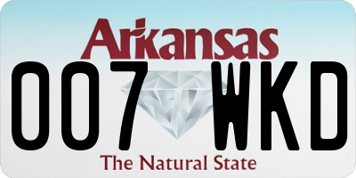 AR license plate 007WKD