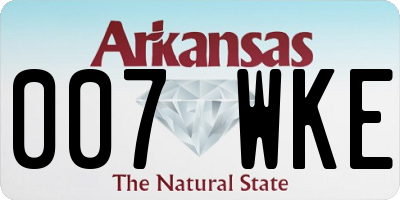 AR license plate 007WKE