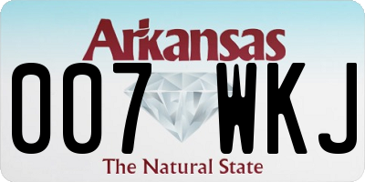 AR license plate 007WKJ