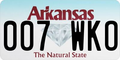 AR license plate 007WKO