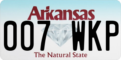 AR license plate 007WKP