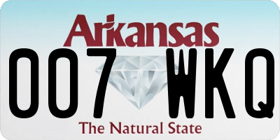 AR license plate 007WKQ