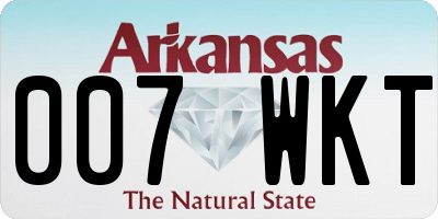 AR license plate 007WKT