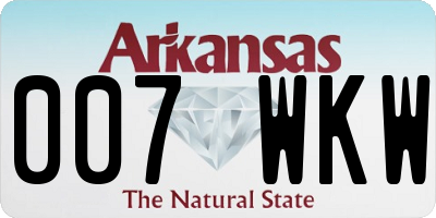 AR license plate 007WKW
