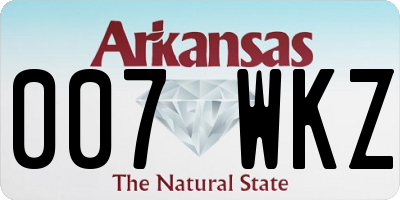 AR license plate 007WKZ