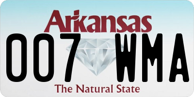 AR license plate 007WMA