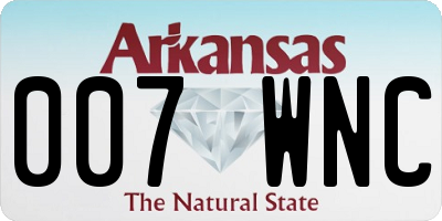 AR license plate 007WNC