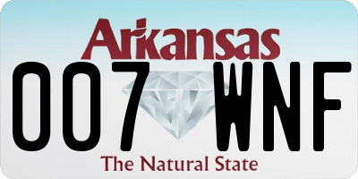 AR license plate 007WNF