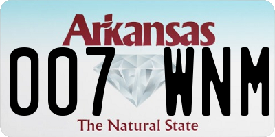 AR license plate 007WNM