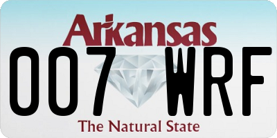 AR license plate 007WRF