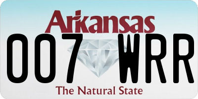 AR license plate 007WRR
