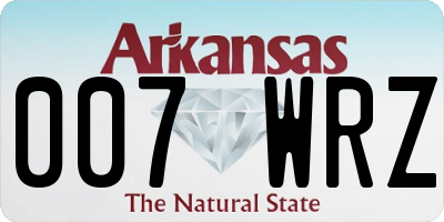 AR license plate 007WRZ