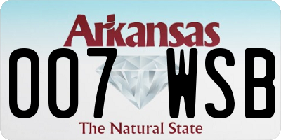 AR license plate 007WSB