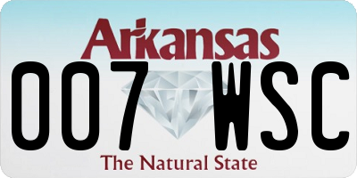 AR license plate 007WSC