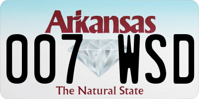 AR license plate 007WSD