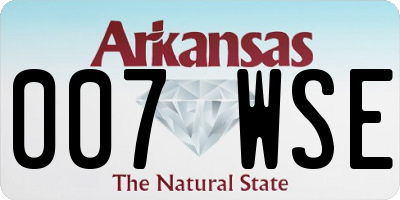 AR license plate 007WSE