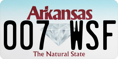 AR license plate 007WSF