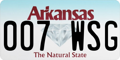 AR license plate 007WSG