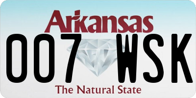 AR license plate 007WSK