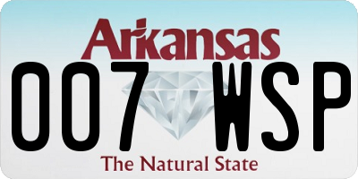 AR license plate 007WSP