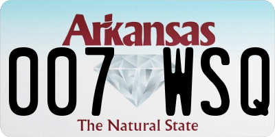 AR license plate 007WSQ