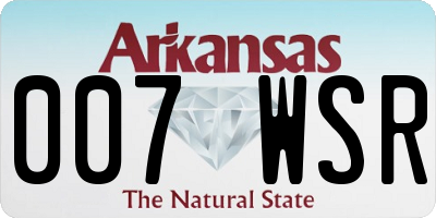 AR license plate 007WSR