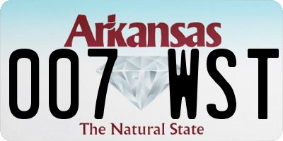 AR license plate 007WST