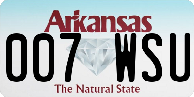 AR license plate 007WSU
