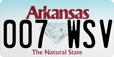 AR license plate 007WSV