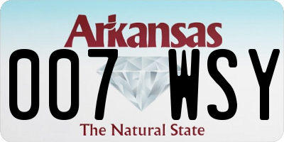 AR license plate 007WSY