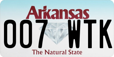AR license plate 007WTK