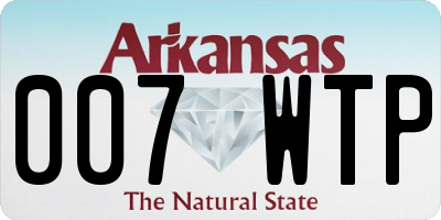 AR license plate 007WTP
