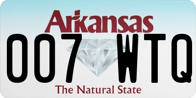 AR license plate 007WTQ